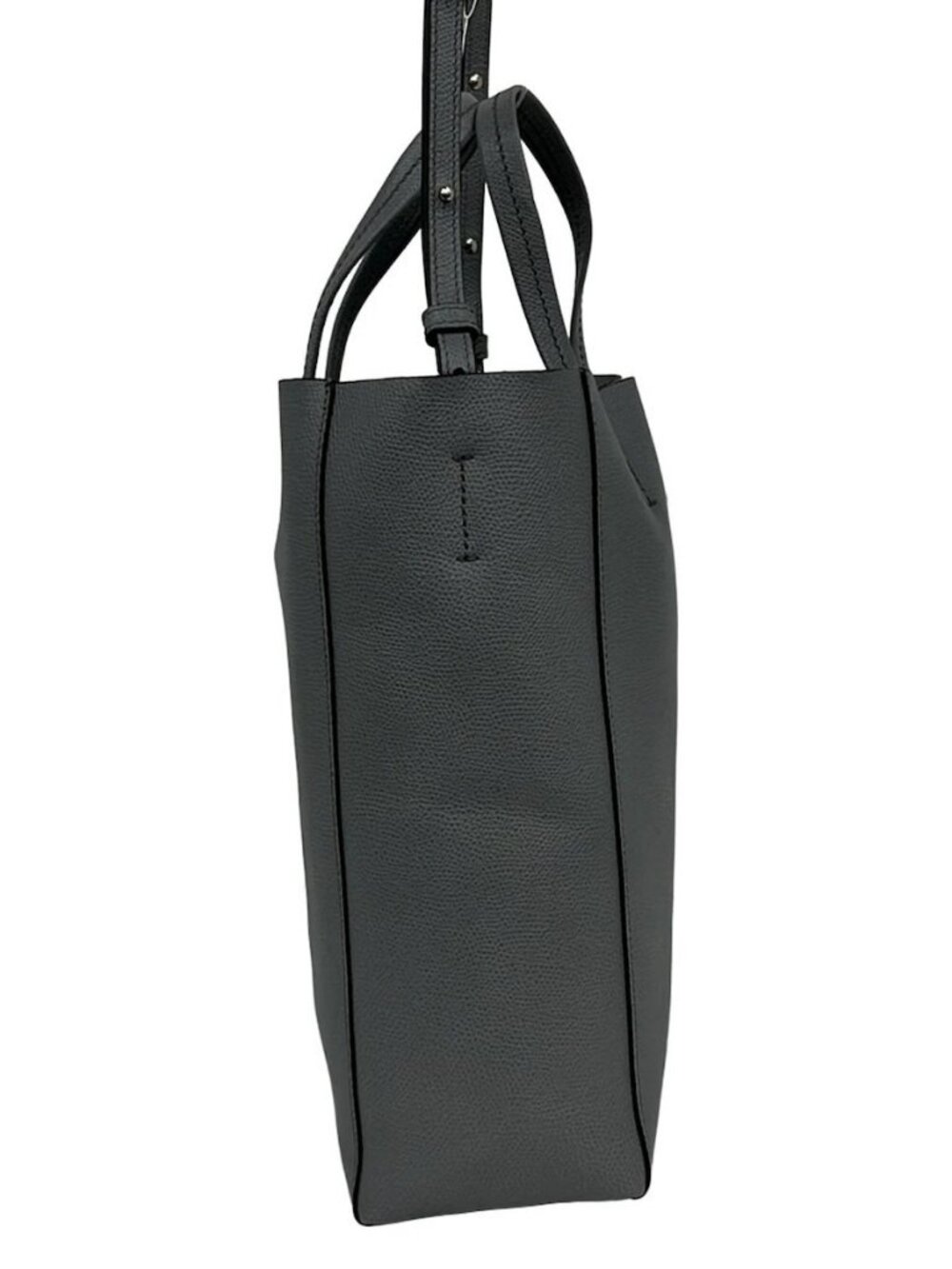 CELINE Vertical Cabas Small Gray Leather Tote Bag - Picture 2 of 11